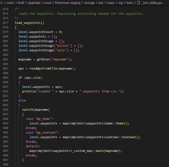 GSC loading the waypoints